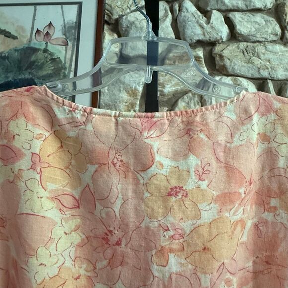 Liz Claiborne Liz sport Linen/cotton blend floral button down blouse top size xl - Picture 12 of 12